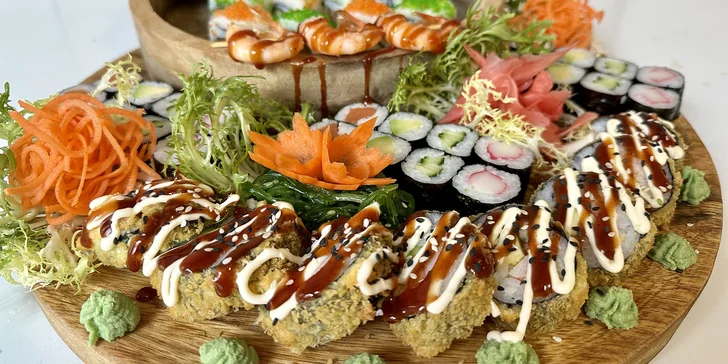 Sushi sety s 43, 52 nebo 55 kousky: maki, nigiri i grilované rolky