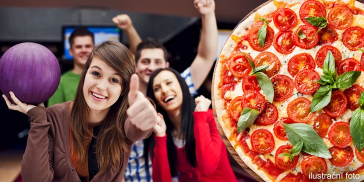 Pizza dle vašeho výběru a hodina bowlingu v Kostelci na Hané