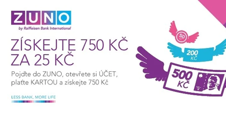 Získejte 750 Kč za 25 Kč