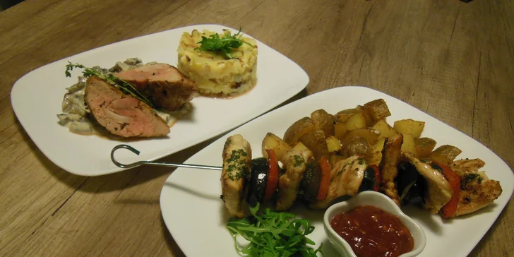 Tříchodové menu pro 1 nebo 2 osoby poskládané podle vašeho přání