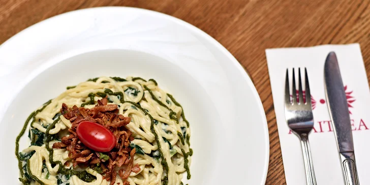 Vegetariánské menu o 3 chodech v restauraci Maitrea pro 2 osoby