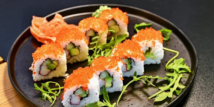 Nápoje nejsou zahrnuty v ceně voucheru (S19 california rolls: kiss roll with crab).