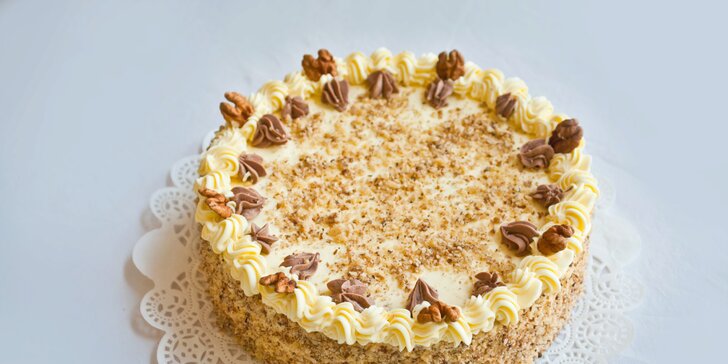 Poctivý dort z domácích surovin z cukrárny Sluníčko – výběr ze 2 druhů