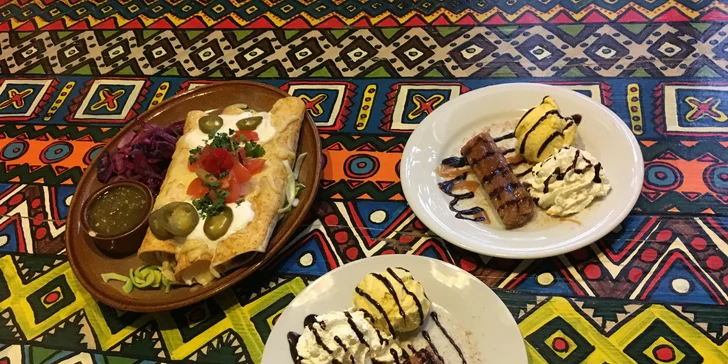 Na večeři do Mexika: Zapečené tortilly enchiladas a dezert pro 2 labužníky