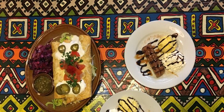 Na večeři do Mexika: Zapečené tortilly enchiladas a dezert pro 2 labužníky