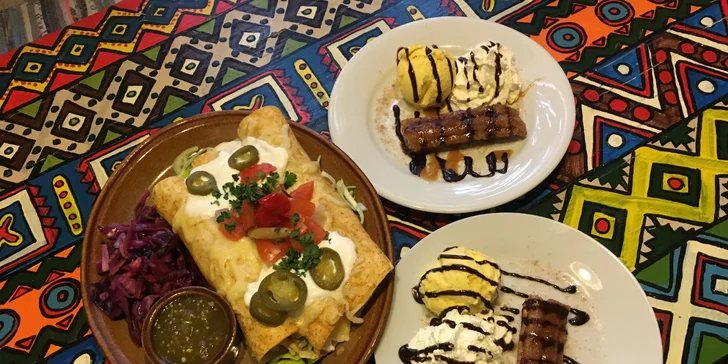 Na večeři do Mexika: Zapečené tortilly enchiladas a dezert pro 2 labužníky