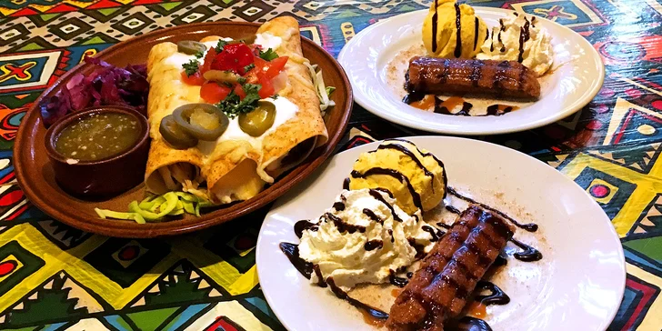 Na večeři do Mexika: Zapečené tortilly enchiladas a dezert pro 2 labužníky