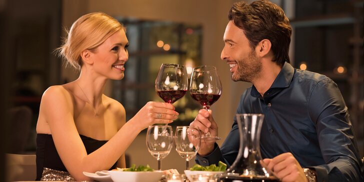 Valentýnský pobyt s romantickou večeří, degustací vín nebo masáží