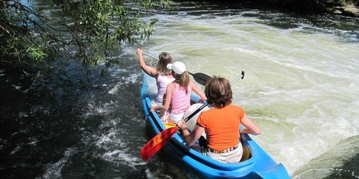 Dobrodružství na řece Nise až pro 3 výletníky: kánoe i koloběžky