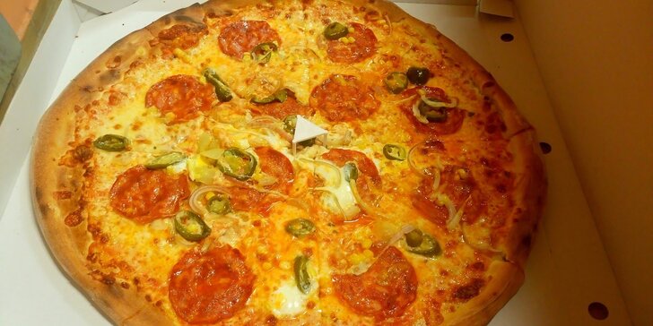 Křupavá pizza s sebou dle výběru: 1 nebo 2 pochoutky, Ø 35 nebo 50 cm
