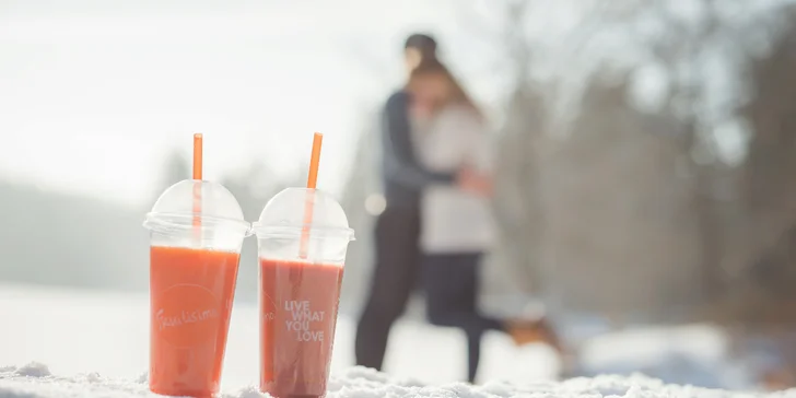 2 půllitrové drinky Fruitisimo plné lásky a zdraví – Srdcovka a Valentýn