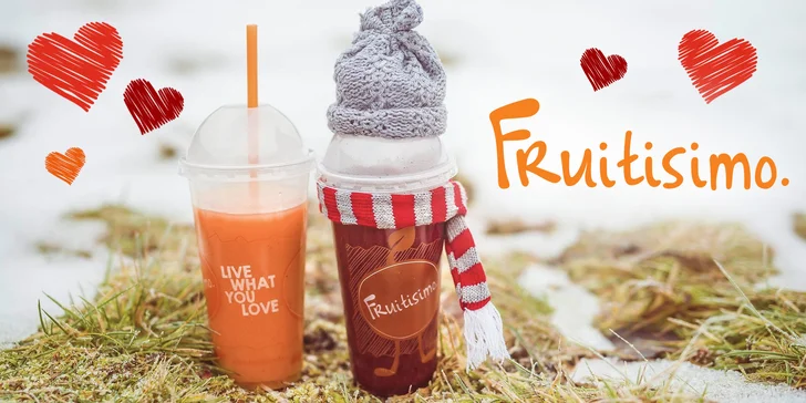 2 půllitrové drinky Fruitisimo plné lásky a zdraví – Srdcovka a Valentýn