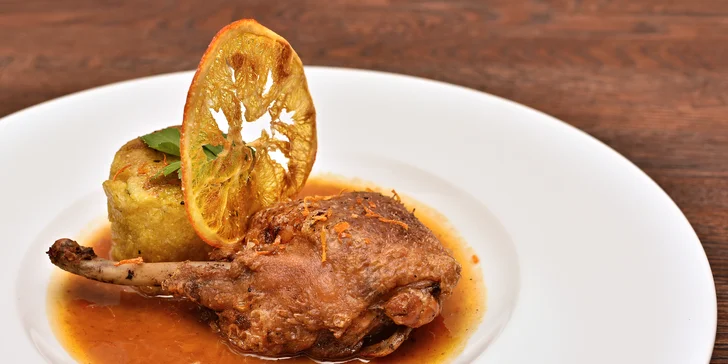 Francouzské menu: šneci, cibulačka, kachna a čokoládová pěna pro 1 nebo 2