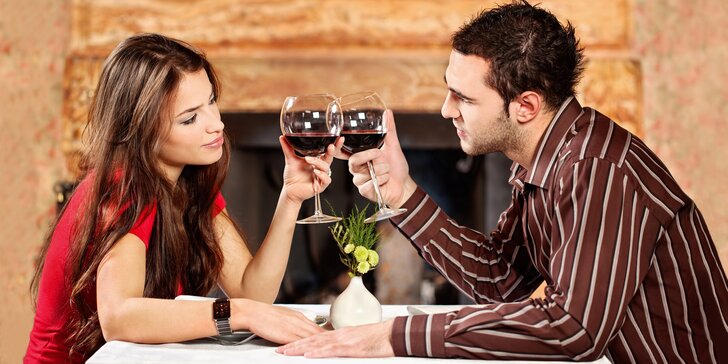 Jen na Valentýna: Delikátní 3chodové menu s vínem či bez pro 2 zaláskované