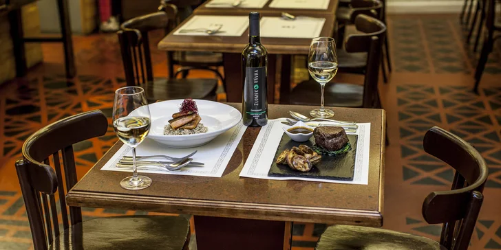 Fantastické rande u Kampy: menu s rybou či steakem a lahev Chardonnay pro 2