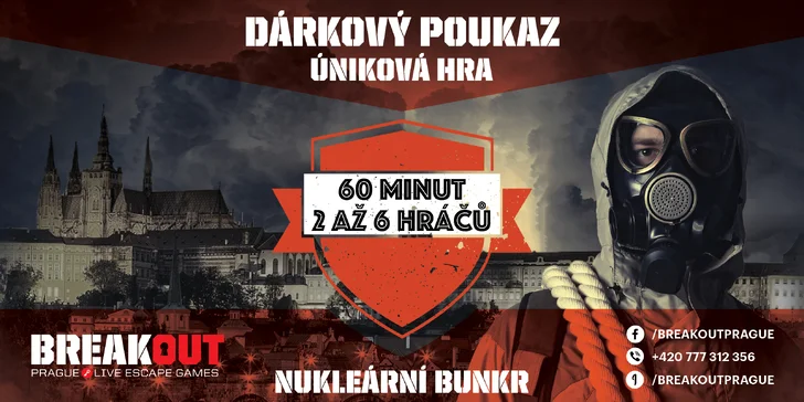Nukleární bunkr: napínavá úniková hra pro tým 2–6 hráčů