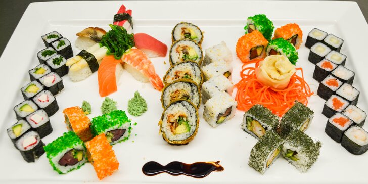 Sety čerstvého a lahodného sushi, které v srdci města nasytí 2 samuraje