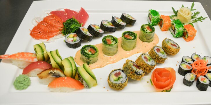 Asijský ostrůvek v centru Brna: sushi sety s 30 nebo 32 rolkami