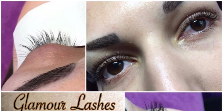 Prodloužení řas metodou řasa na řasu luxusními Glamour lashes