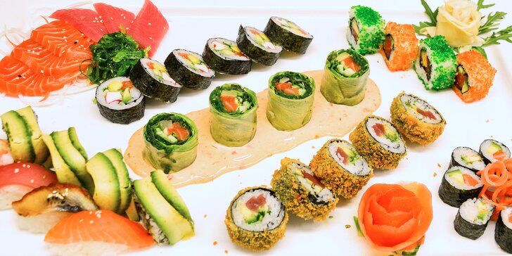 Sety čerstvého a lahodného sushi, které v srdci města nasytí 2 samuraje