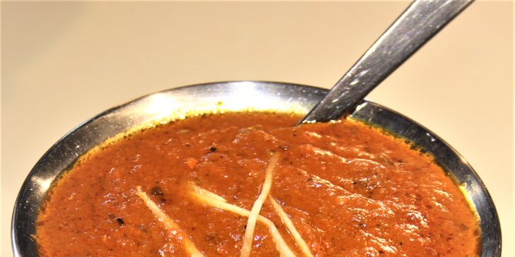 Krevety, jehněčí – či jiná volba? 3chodová indická večeře s výběrem hlavního jídla