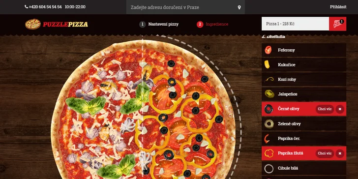 Sestavte si svoji pizzu: jakýkoli základ, okraje i ingredience + rozvoz