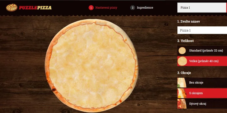 Sestavte si svoji pizzu: jakýkoli základ, okraje i ingredience + rozvoz
