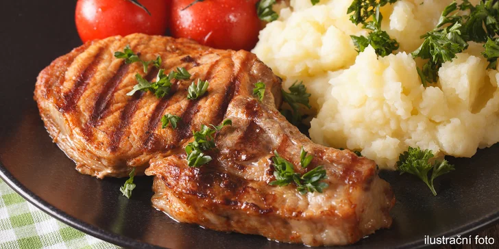 Velká masová hostina pro 4 osoby v restauraci U Bizona