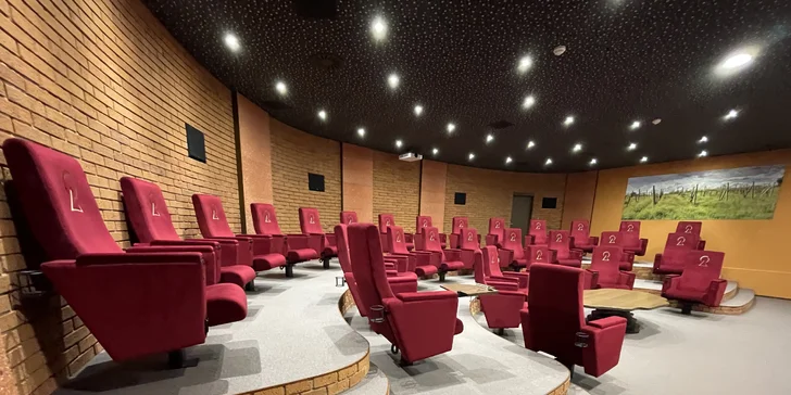 Degustačnní sál zahanbí leckteré kino. 
