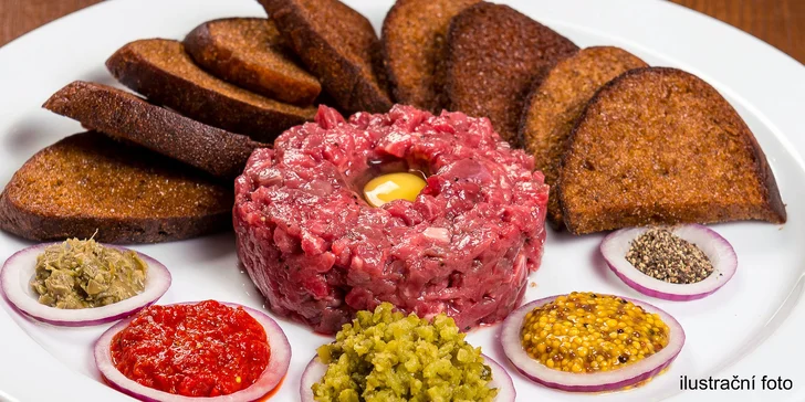 450g klasický nebo italský tatarák: Na výběr americké a uruguayské hovězí