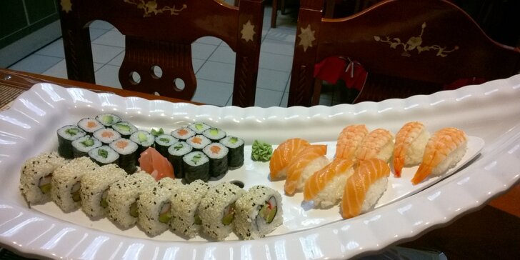4 varianty sushi setů s polévkou: 24 až 91 kusů, chobotnice, krevety i losos