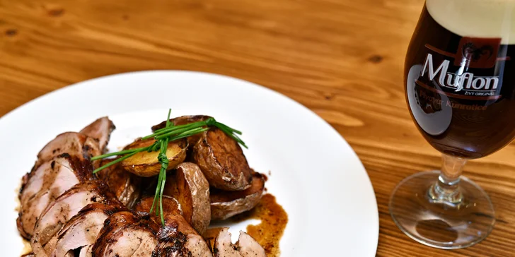 Výtečné 4chodové menu s výběrem ze 2 variant hlavního jídla a nápojem