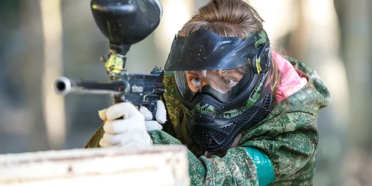 4hodinová paintballová bitva na venkovním hřišti