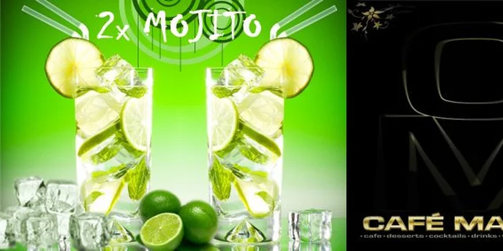 70 Kč za DVĚ osvěžující mojita ve stylovém Café Mahler v Jihlavě. Oblíbené letní drinky s rumem, mátou, ledem a limetkou. Sleva 50 %.