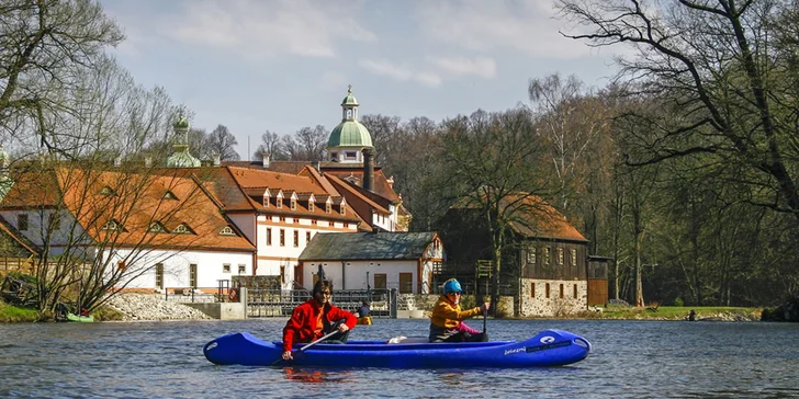 Dobrodružství na řece Nise až pro 3 výletníky: kánoe i koloběžky