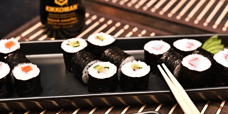 Set plný úžasných sushi rolek: 24 nebo 44 kusů a dvě miso shiru polévky