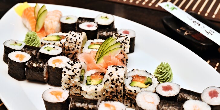 Set plný úžasných sushi rolek: 24 nebo 44 kusů a dvě miso shiru polévky