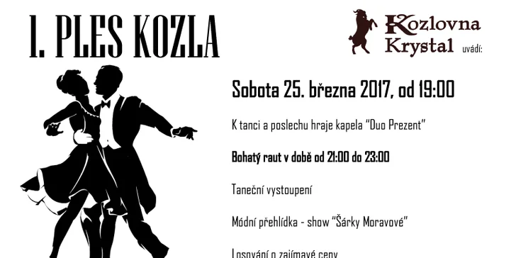 Vstupenka na 1. ples Kozla v Jihlavě