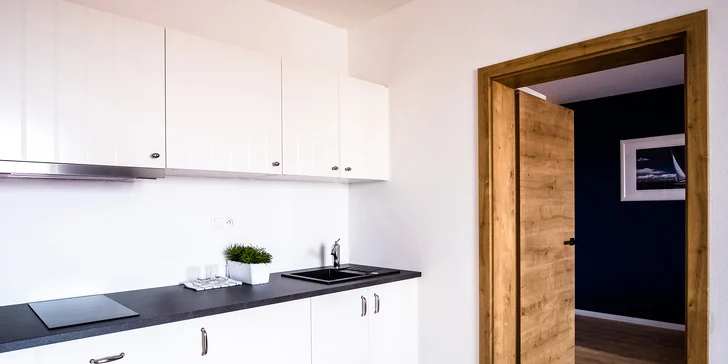 Najpriestrannejší apartmán Family má samostatnú spálňu s manželskou posteľou, obývaciu izbu s tromi prístelkami a vlastnú kuchynku.