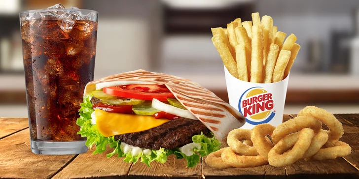 Voucher na 1 + 1 menu zdarma v Burger Kingu: pocket wrap box s kuřecím či hovězím