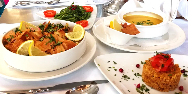Libanonské degustační menu pro dva: hlavní chod s masem nebo vegetariánský