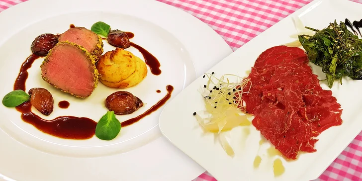 5chodové degustační menu pro 2 podávané v oceněné restauraci Čeladenka