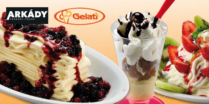 Dva lahodné zmrzlinové poháry Gelati