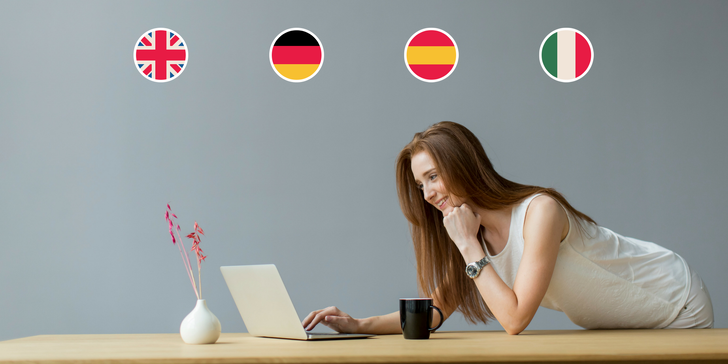 Kompletní jazyková příprava: Šestiměsíční online kurz 4 jazyků v jednom