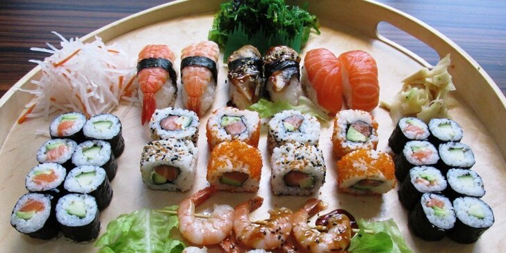 Sushi sety: 29 nebo 39 čerstvých kousků včetně wasabi, zázvoru a salátu