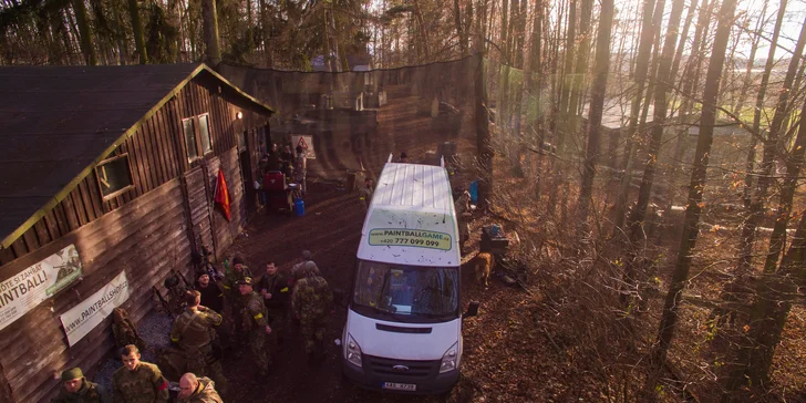 2 hodiny paintballu na vojenské základně Benešov u Prahy