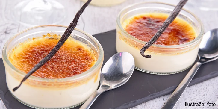 Francouzské dostaveníčko: 2x skvostné crème brûlée a horký nápoj