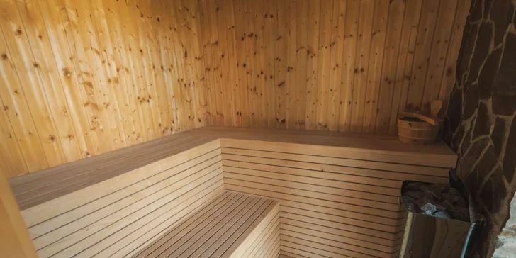 O relax se postará finská sauna, kam si zajdete kdykoliv se vám zachce.