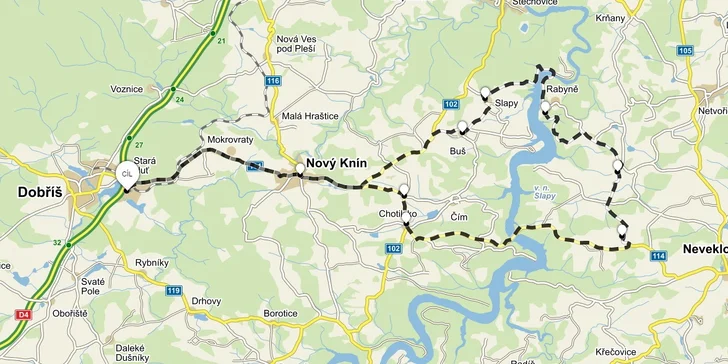 Mapa trasy A