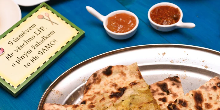Indické a kašmírské speciality pro dvě osoby: 3chodové menu s nápojem